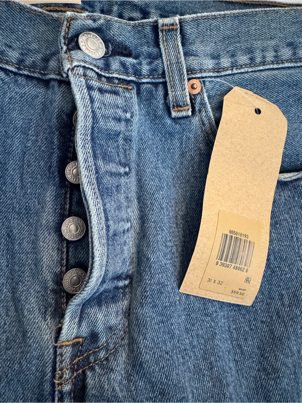 NWT Levi's 501 Original Straight Men's Jeans - Blue 31 x 32